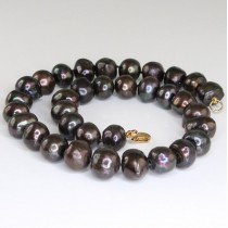 opulent colier perle tahitiene "Kamoka" & argint vermeil
